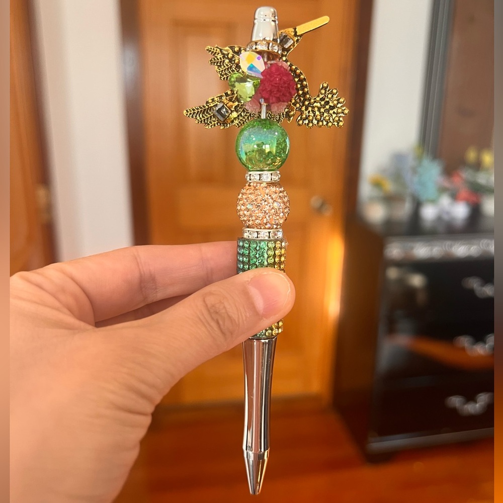 Colorful Hummingbird Pen with Rhinestones - Picture 3 of 3